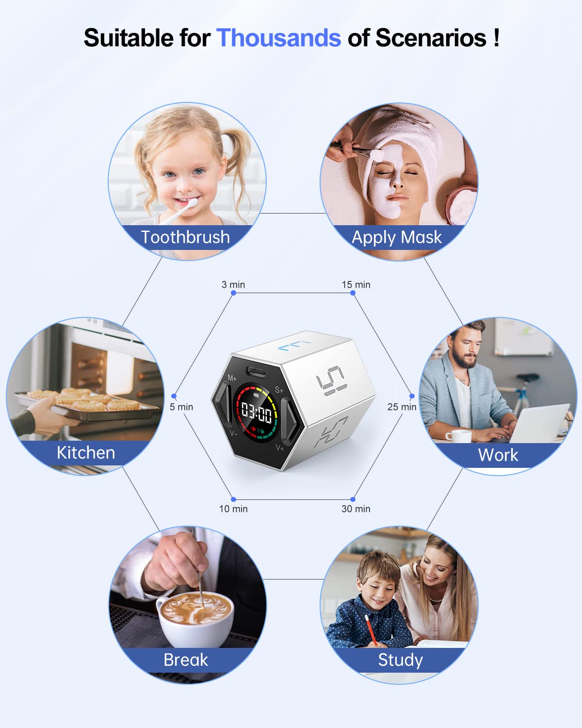 PIHEN Ticktime magnetic back attaches to metal surfaces for hands-free use