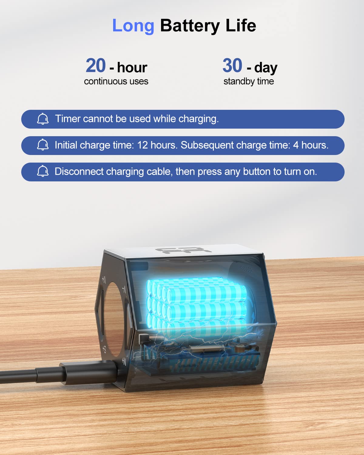 PIHEN Ticktime USB-C charging keeps it ready without battery replacements