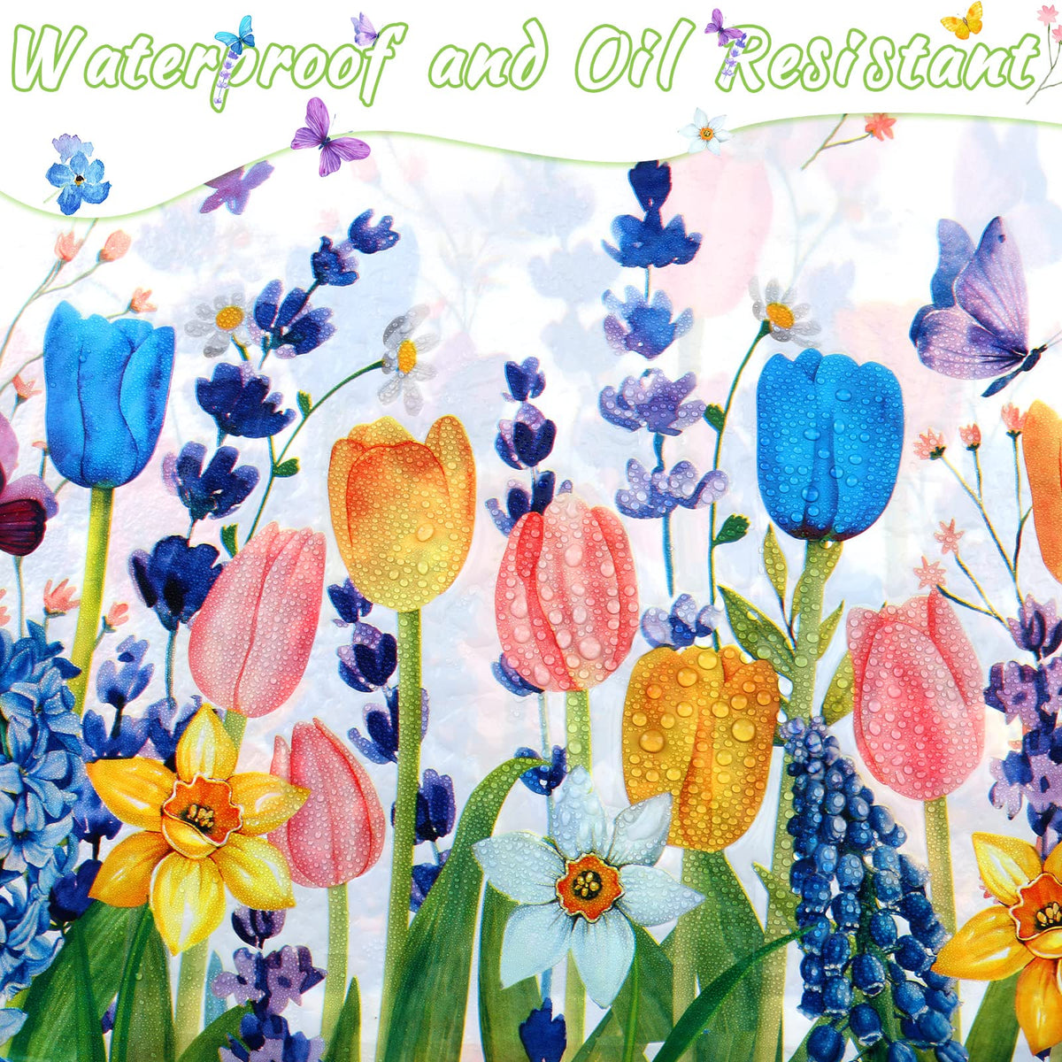 Piklodo Bright Spring Colors Tablecloth creates festive tables.