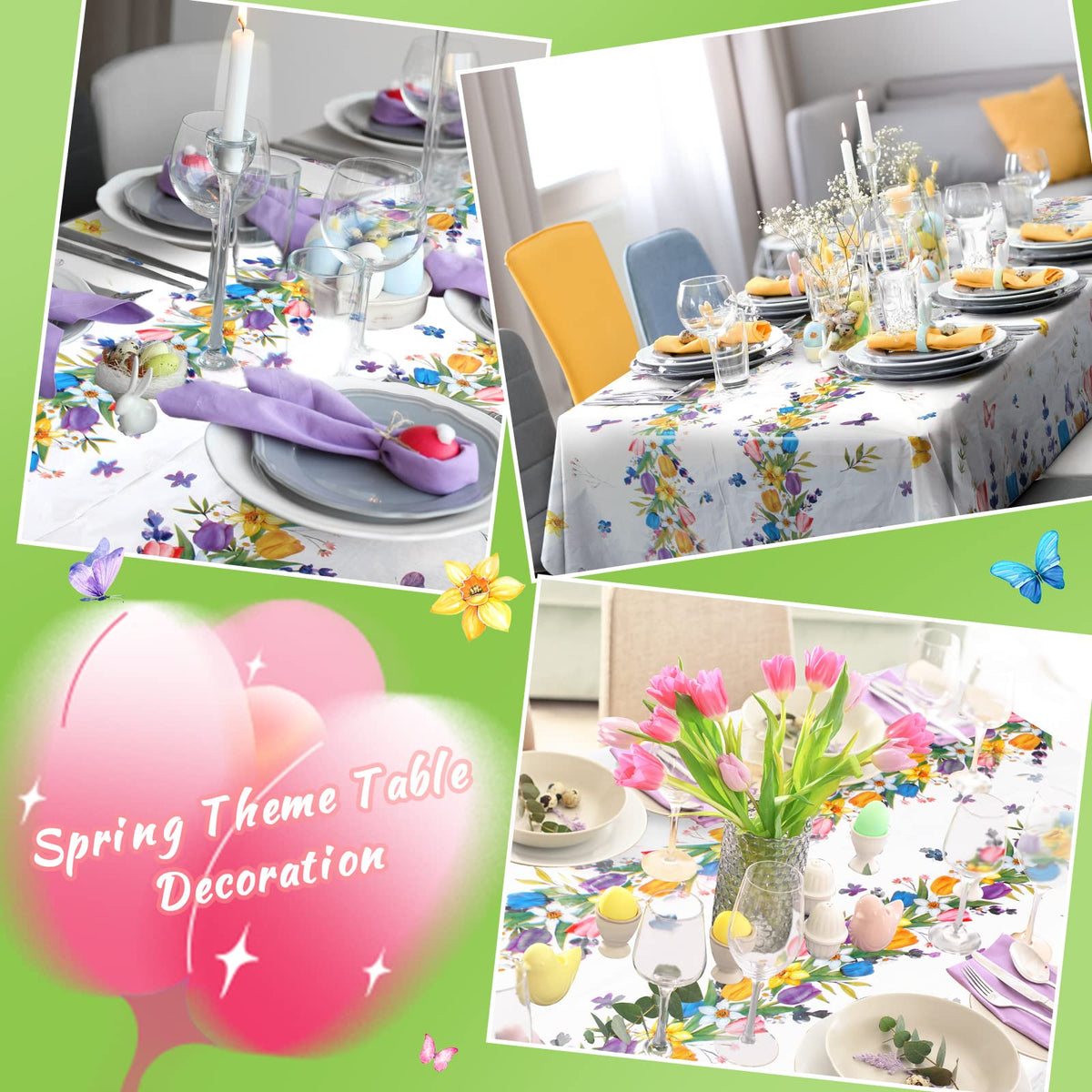 Piklodo Indoor-Outdoor Floral Tablecloth suits homes and venues.