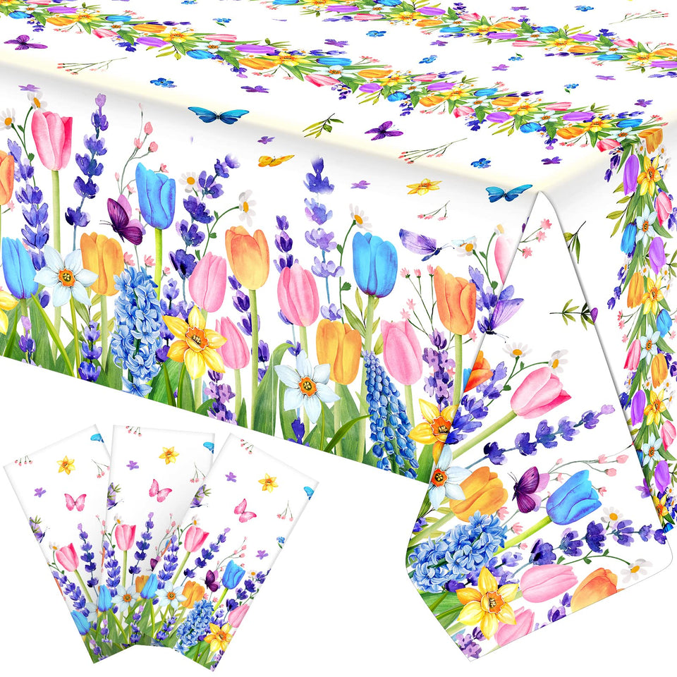 Piklodo Spring Tulip Tablecloth 3pack protects tables while brightening outdoor gatherings.