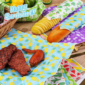 Piklodo wax paper sheet featuring cactus pattern for colorful lunch packaging.