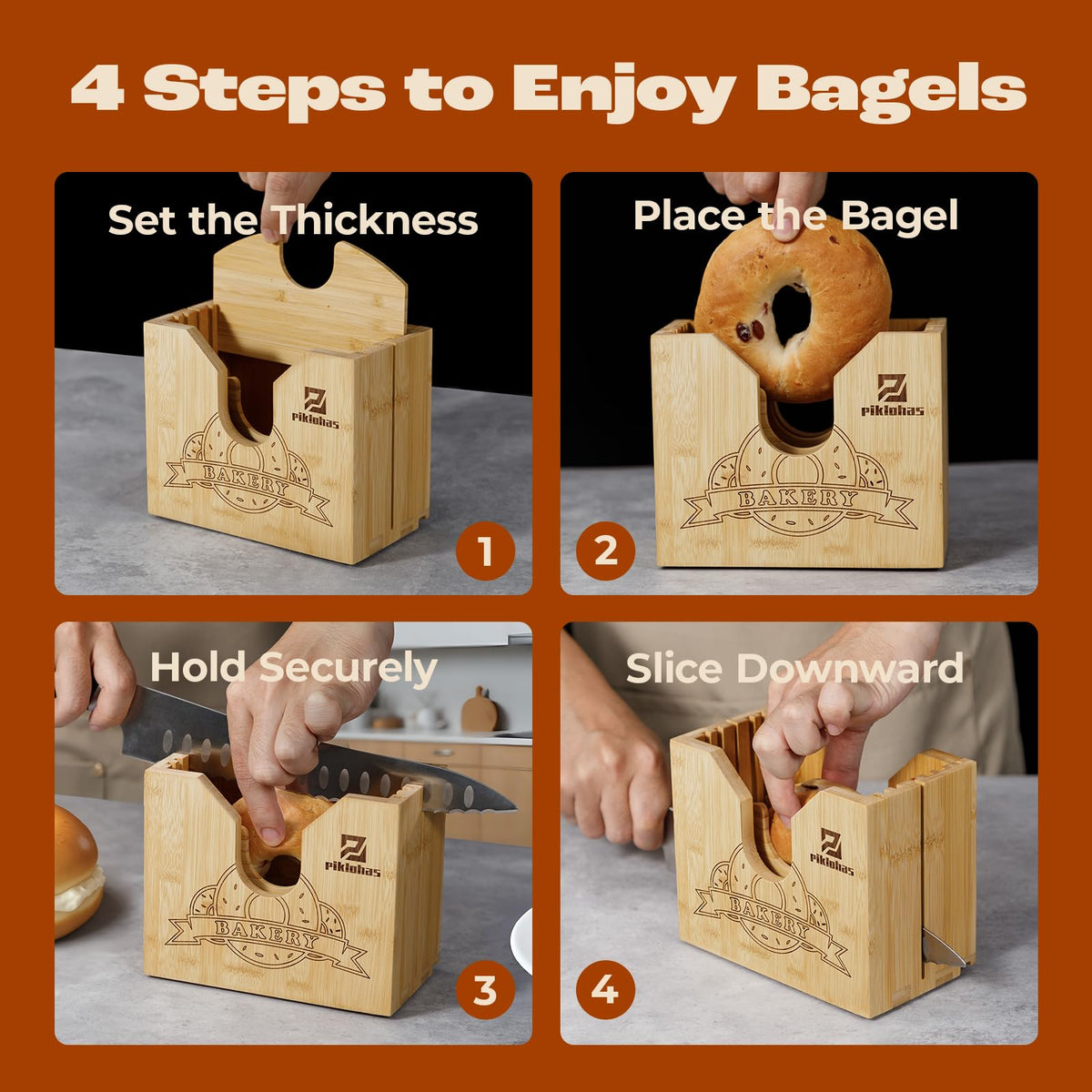 Piklohas slicer with silicone dots for steadier cuts on counters