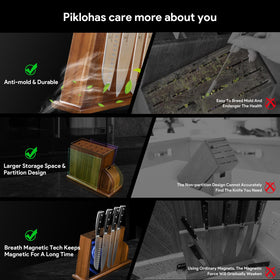 Piklohas full-tang forged bolster offers balanced control and durability.