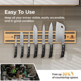 Wall-mount installation view showing secure knife rack setup.