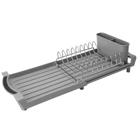 PINCHENG dish drying rack extendable on countertop to fit more plates.