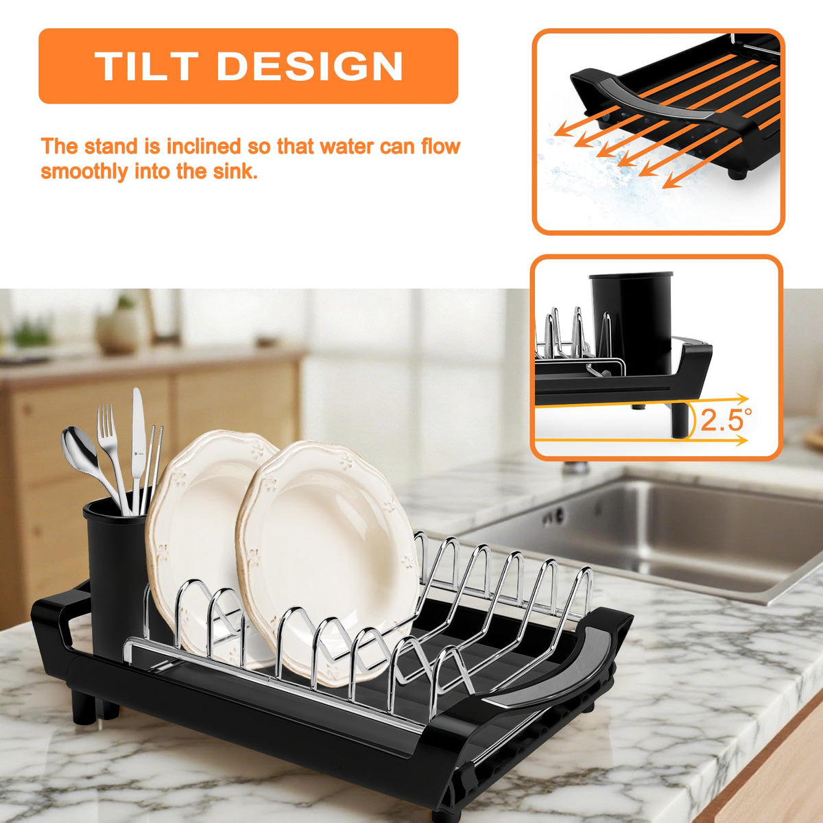 PINCHENG rust-resistant finish on the dish rack in daily use
