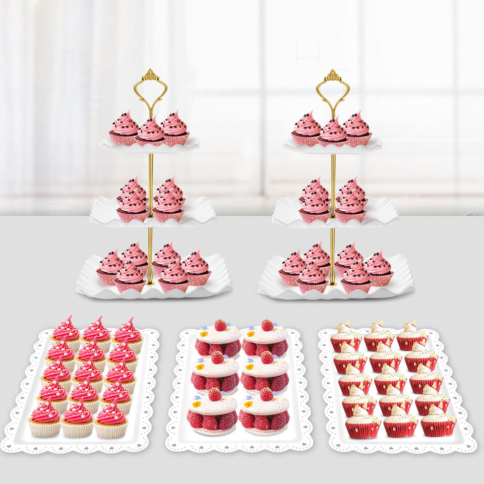 PinCute cupcake stand tower with gold rods for an elegant dessert display