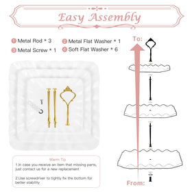 PinCute easy-install cupcake tower offering stable 3-tier assembly