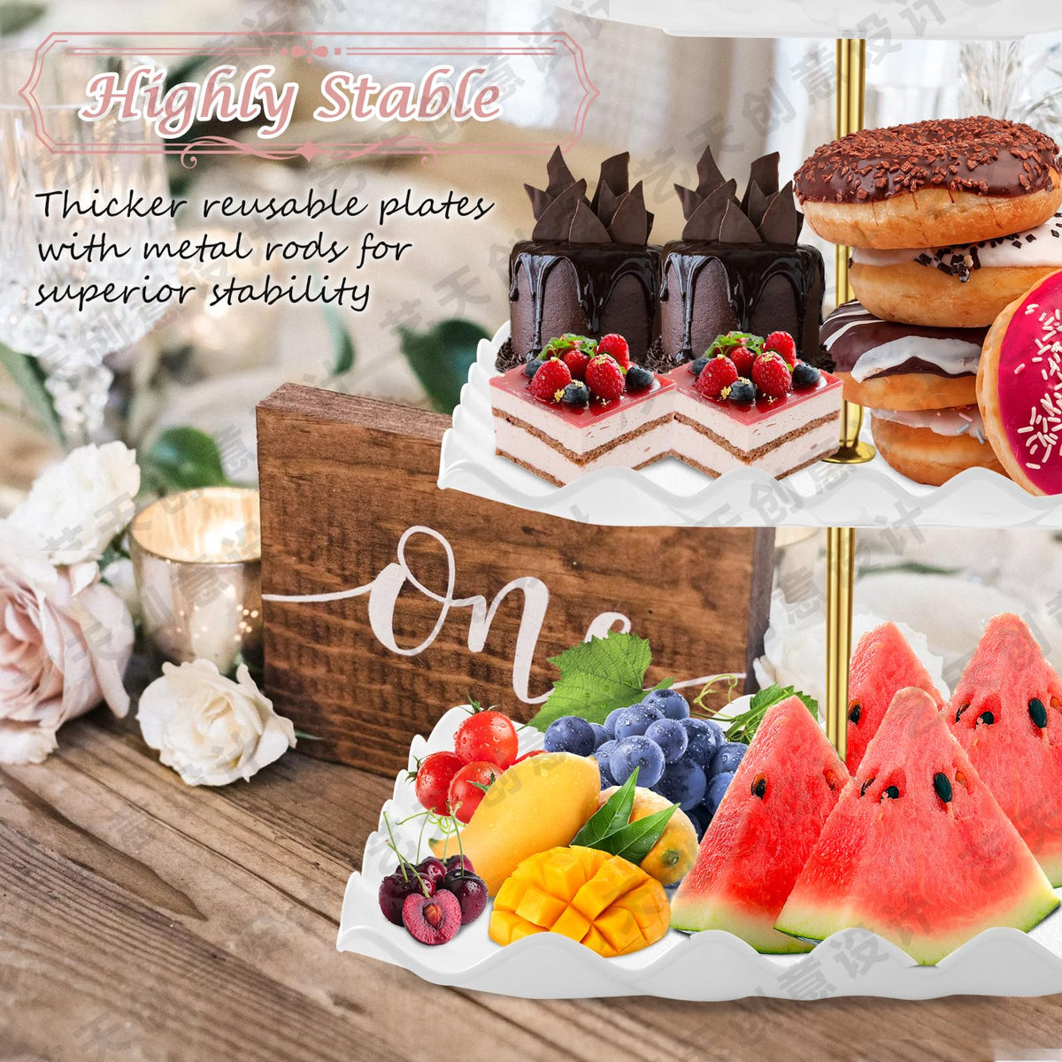 PinCute wave-edge plates with porcelain-like finish for refined presentation