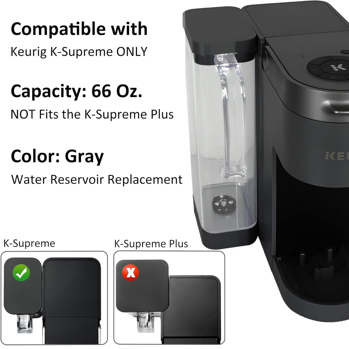 Pingdingjuer transparent reservoir with black lid simplifies water level monitoring.