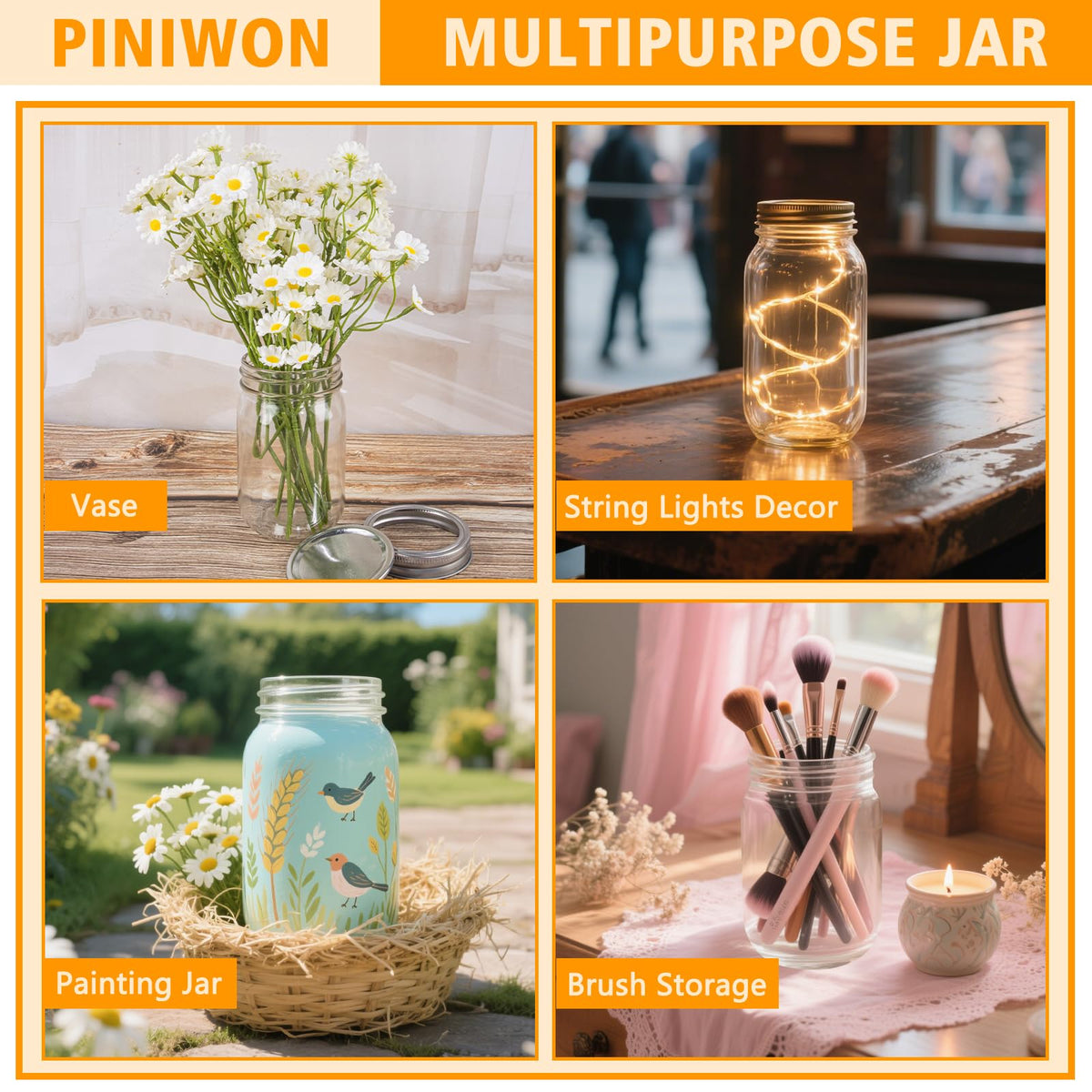 PINIWON jar is dishwasher-safe; lid is handled separately for cleaning.