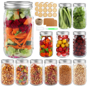 PINIWON 32 oz wide-mouth jar with airtight lids for easy canning and storage.