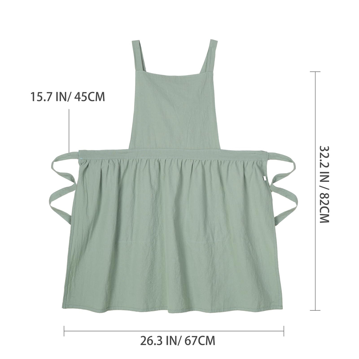 Pinknoke pinafore features two pockets for easy tool access.