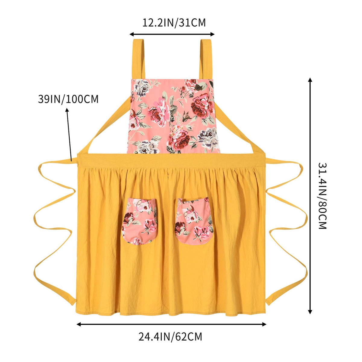 Pinknoke full-coverage apron protects clothes during messy tasks.