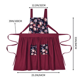 Pinknoke pinafore skirt measures 33 by 44 inches for coverage.