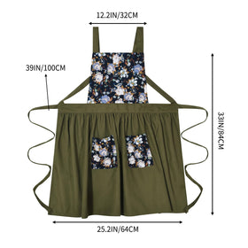 Pinknoke Vintage Pinafore Apron Dress detail highlights retro floral pattern.