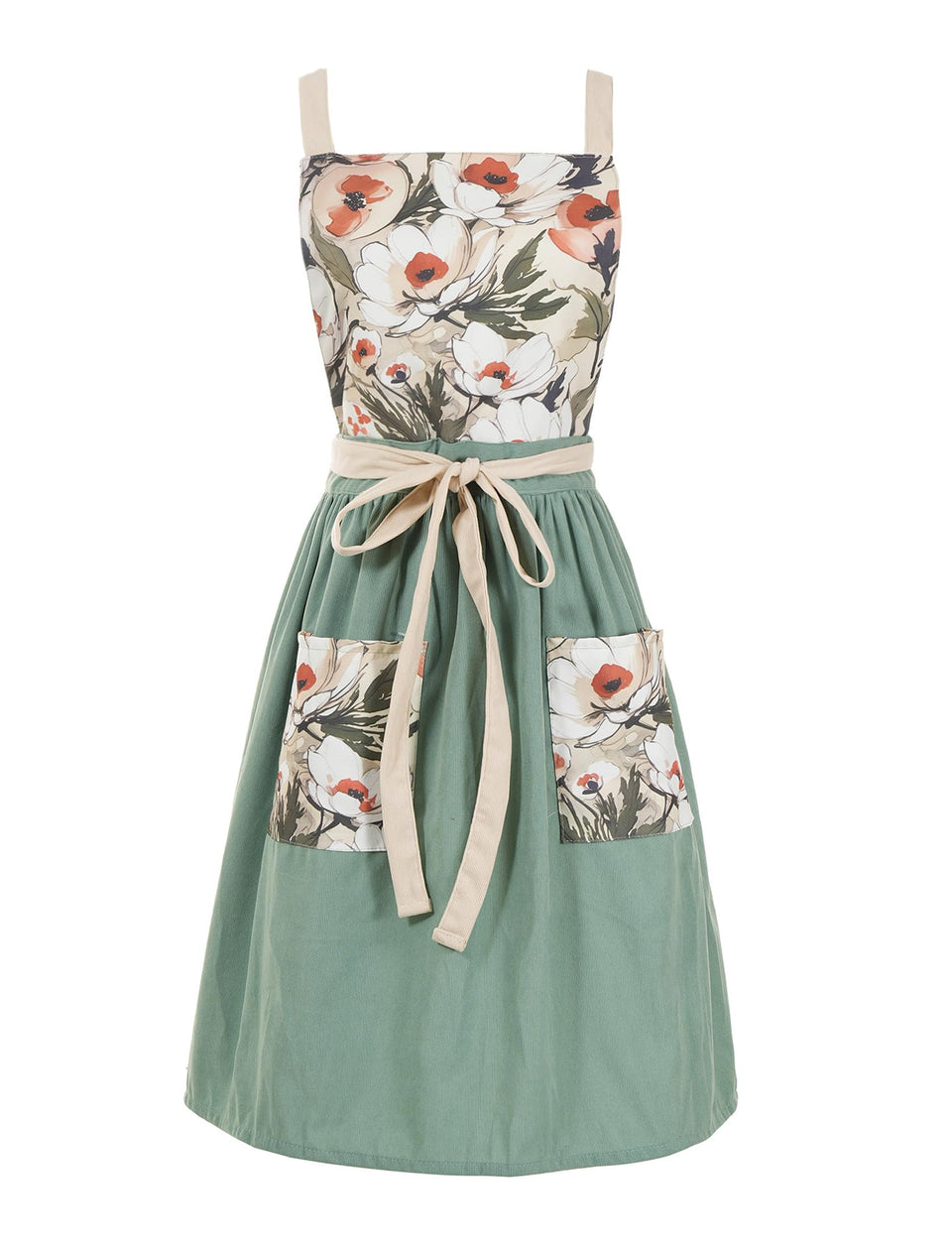 Pinknoke Vintage Pinafore Apron with shoulder strap for comfortable long wear.
