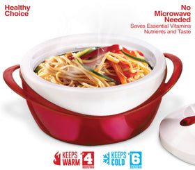 Pinnacle heat retention design helps keep meals flavorful during serving.