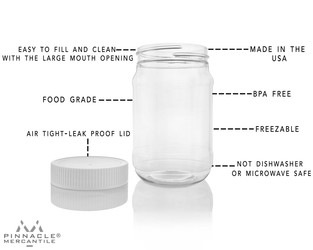 Pinnacle Mercantile freezer-safe jar suitable for frozen foods and long-term storage