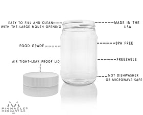 Pinnacle Mercantile freezer-safe jar suitable for frozen foods and long-term storage
