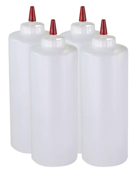 Pinnacle Mercantile 32oz wide-mouth squeeze bottle enables easy filling and labeling.