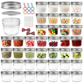PINIWON 4oz mason jar with lids for pantry storage and gifting.