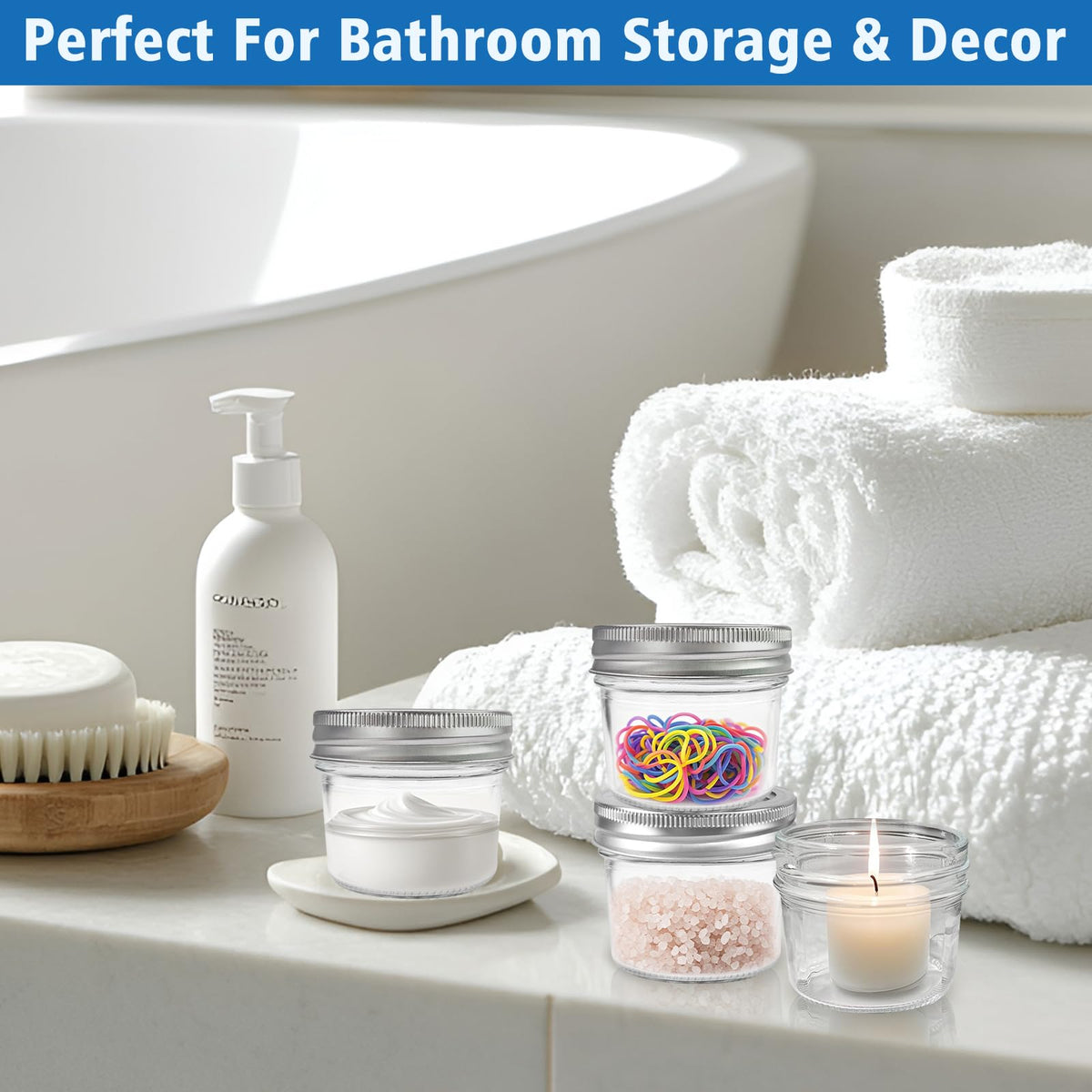 PINIWON multipurpose jars suitable for candles, bath salts, or scrubs.