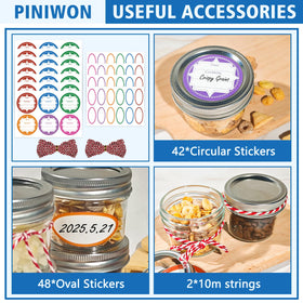 PINIWON wedding favor jars ready for elegant candy or spice gifts.