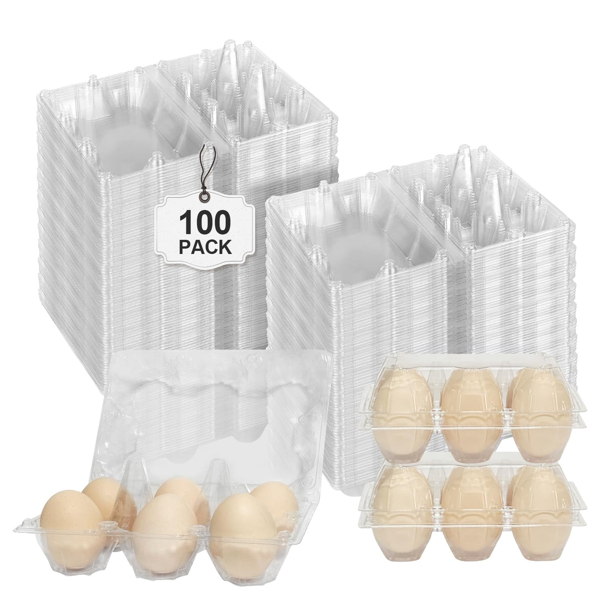 Pintuson egg carton 6-count medium, ideal for farmers markets and home storage.