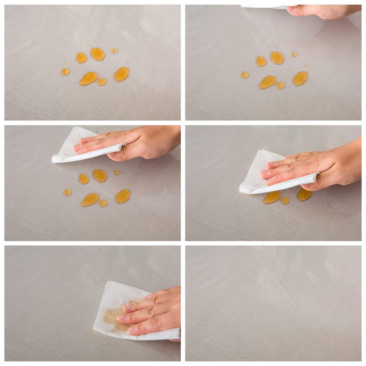 Pioggia clear tablecloth on a dining setup showcasing the table beneath