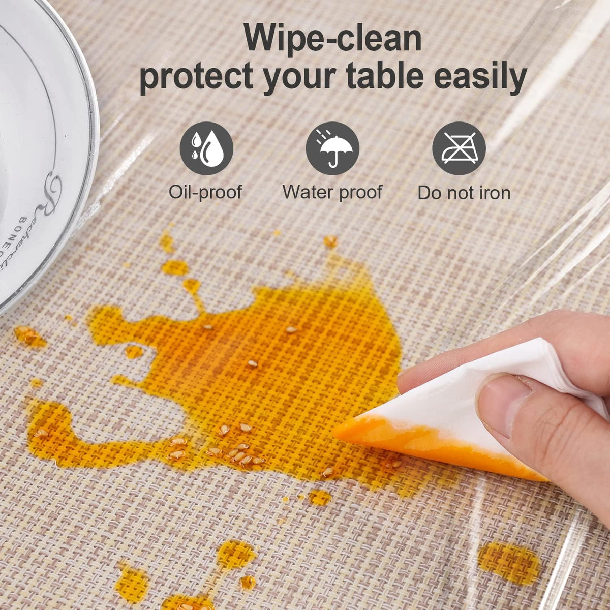 Pioggia clear tablecloth protector camping picnic keeps tables pristine