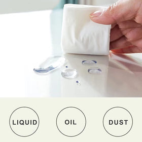 Pioggia clear tablecloth protector rectangle surface protection during meals.