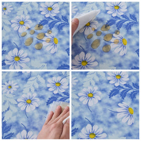 Pioggia tablecloth set up for a picnic party with clear protection