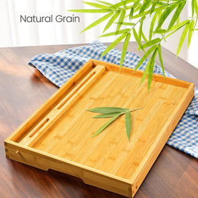 Pipishell bamboo tray folds flat for easy storage