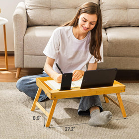 Pipishell serving tray keeps snacks within reach on the couch