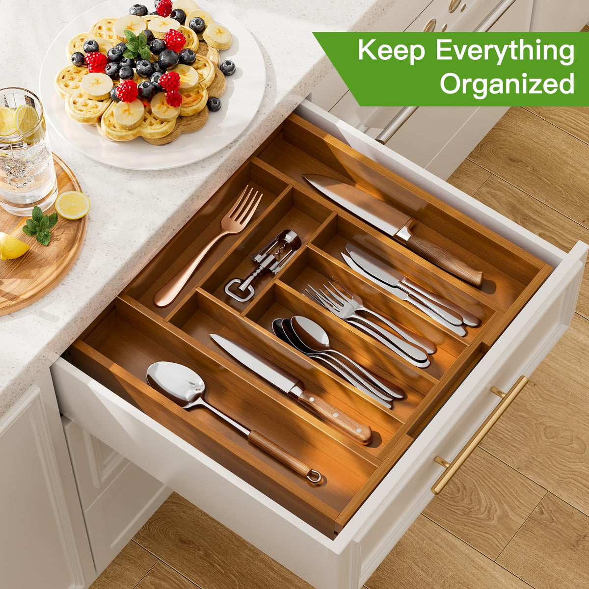 Pipishell bamboo drawer divider showcasing sturdy, durable construction for long-lasting storage
