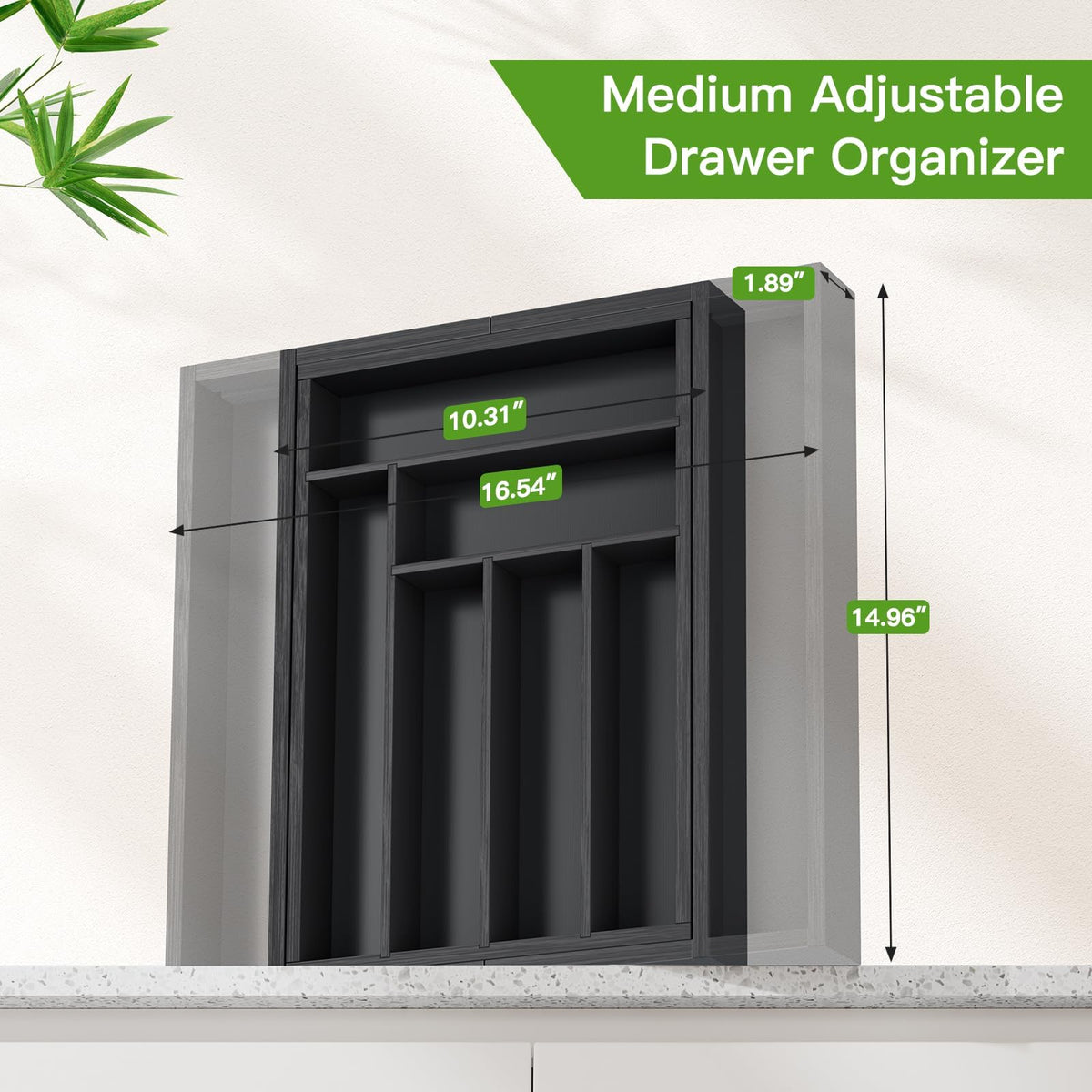 Pipishell bamboo drawer divider demonstrates knife-slot separation for safer storage
