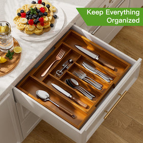Pipishell bamboo organizer close-up shows natural grain and durability.