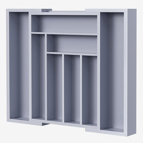 Pipishell bamboo expandable drawer organizer stores utensils neatly in wide drawers.