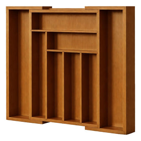Pipishell bamboo expandable drawer organizer for wide utensil access.