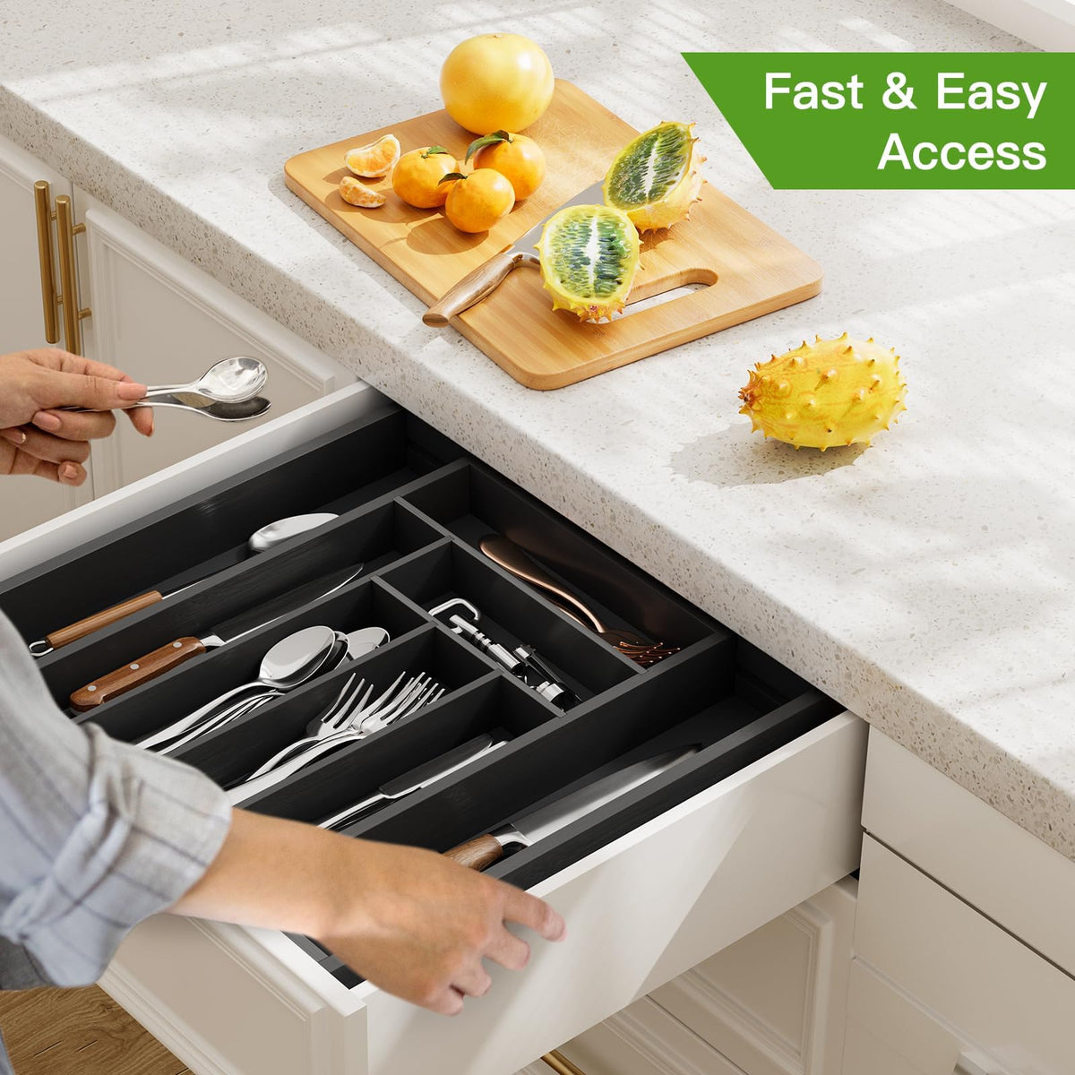 Pipishell bamboo sturdy construction ensures long-lasting drawer organization