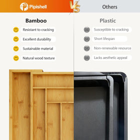 Pipishell easy-clean bamboo surface allows quick wipe-down after use