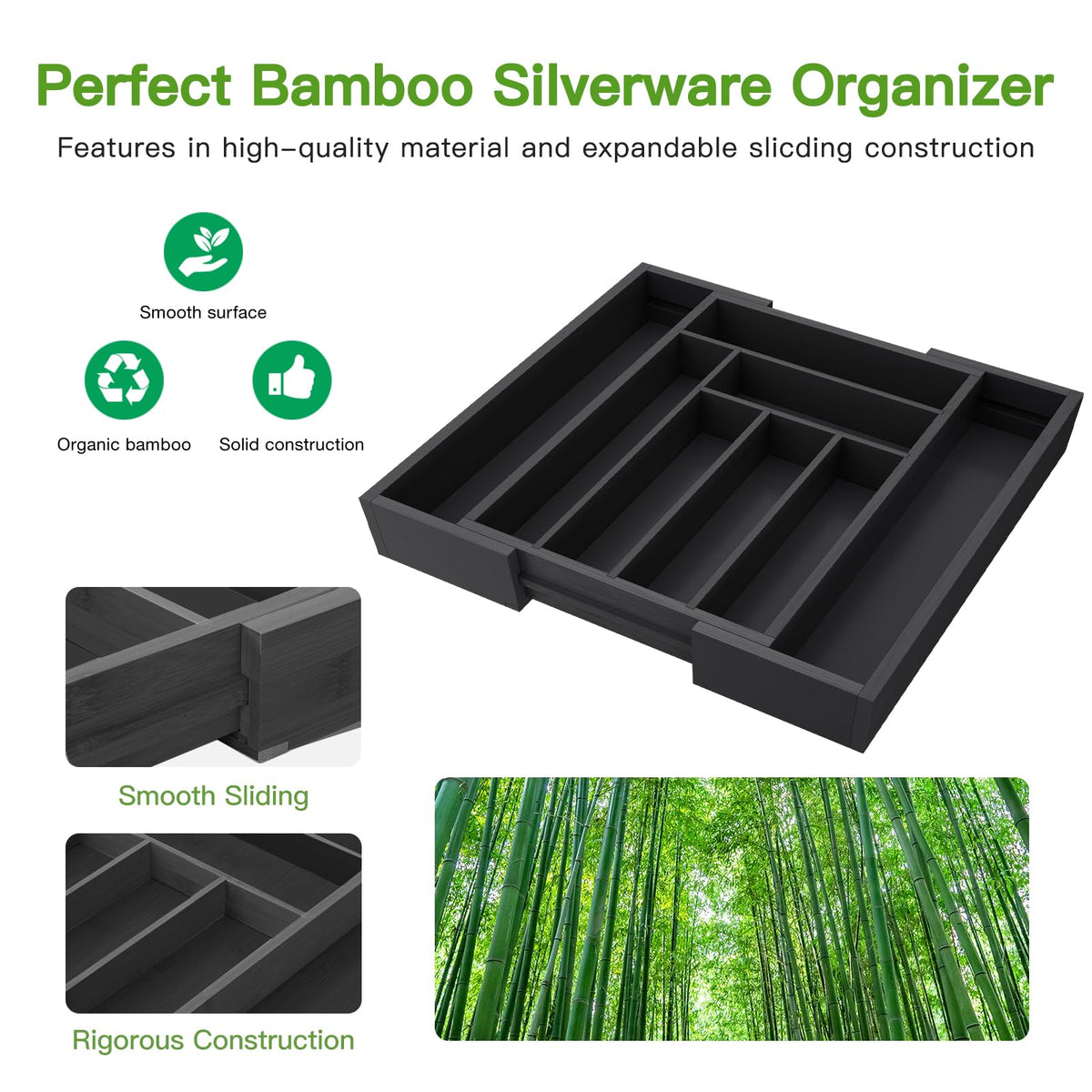 Pipishell adjustable-width tray shows expandable mechanism for customized storage.