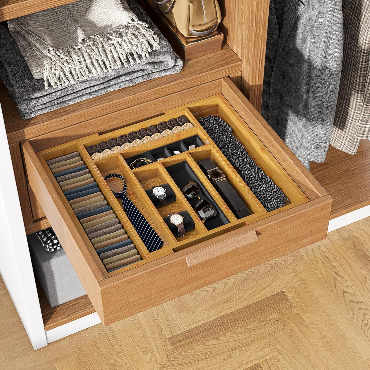 Pipishell neat drawer with utensils and jewelry demonstrates versatile organization