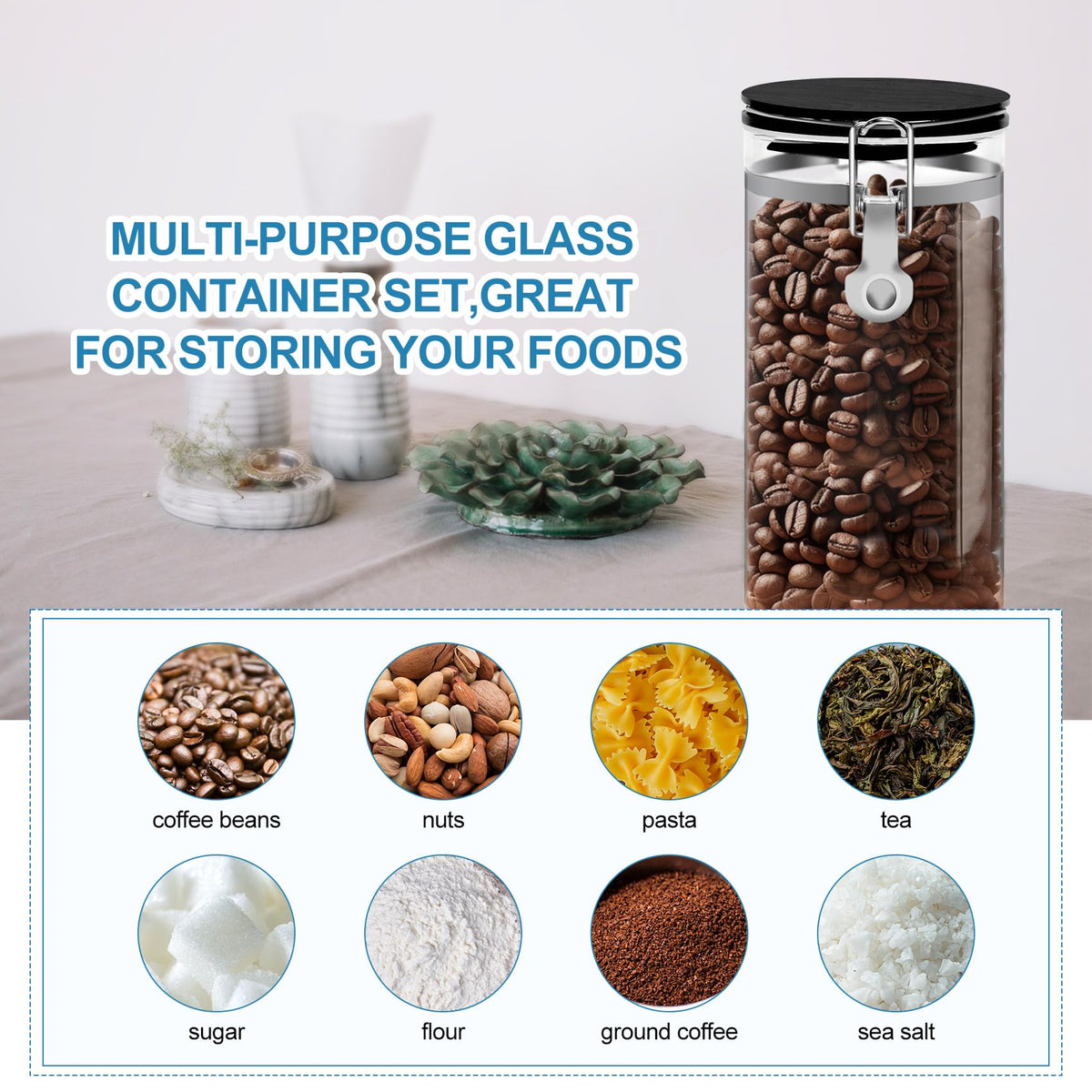 PIQUATOOL airtight locking lid with bamboo seal keeps freshness intact