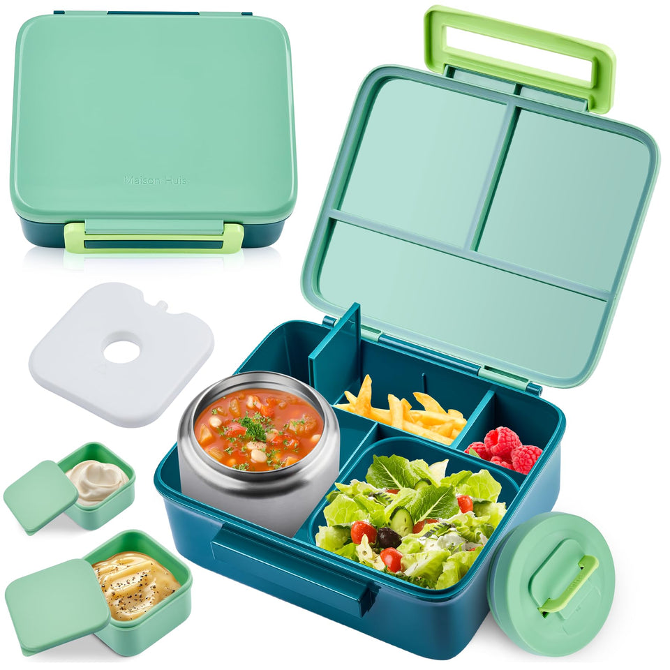 PIQUEBAR Bento lunch box with leak-proof seal keeps meals tidy at school.