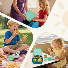 PIQUEBAR Green lunch box is dishwasher-safe for quick cleanup.