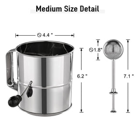 PIQUEBAR hand crank sifter offers easy operation and consistent results