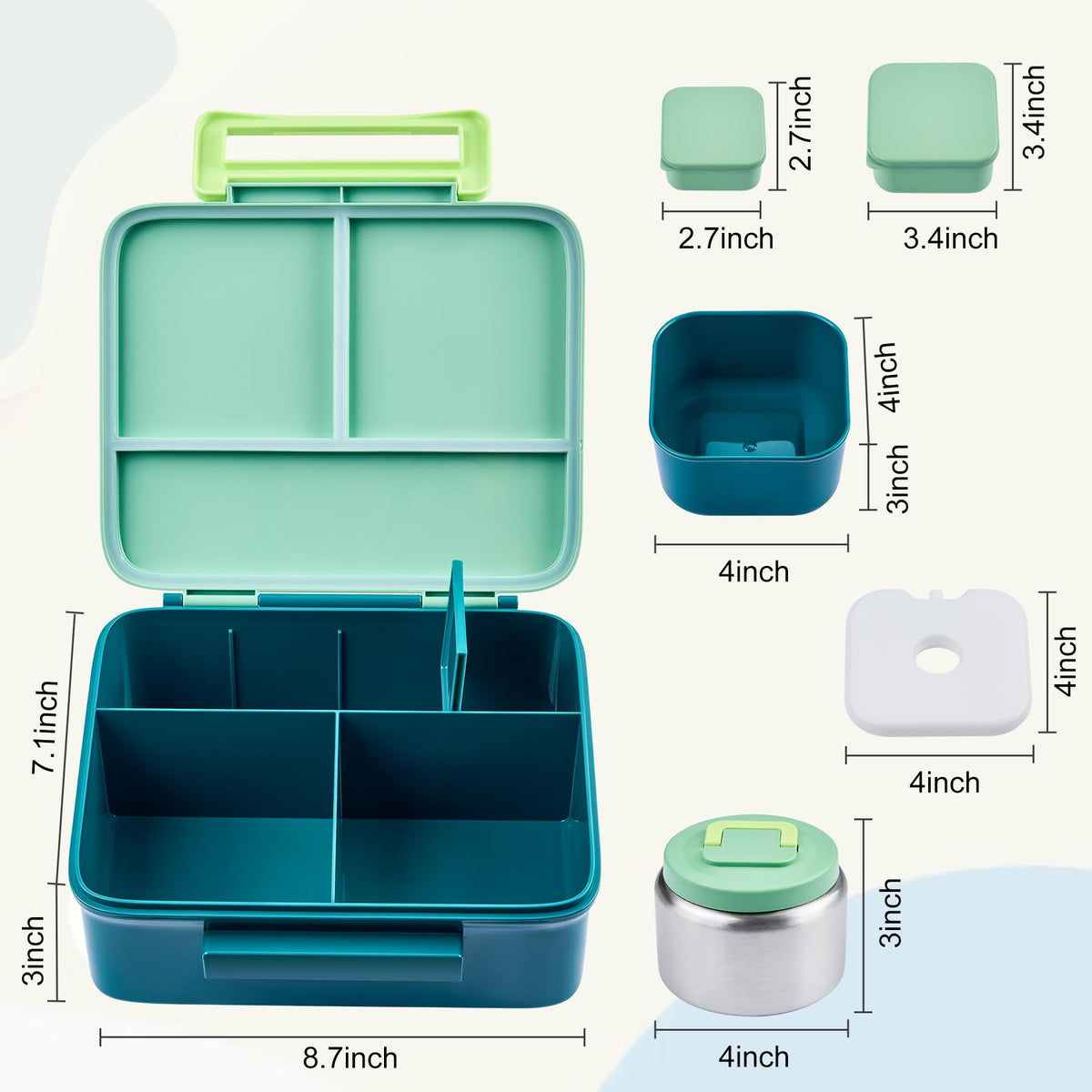 PIQUEBAR two dividers create flexible compartments for varied meals.